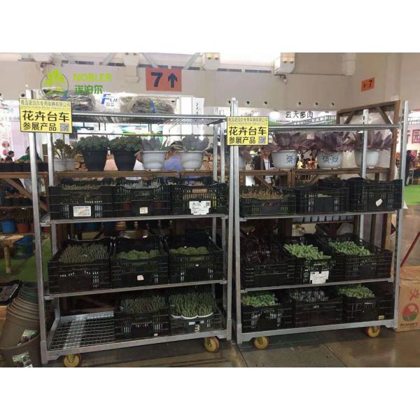 Quality Flower Trolleys Cart CC Container Welding Mesh Plant Nursery Cart for sale