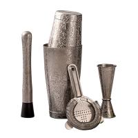 china five piece Stainless Steel Homeware brushed silver Professional Mixology Set