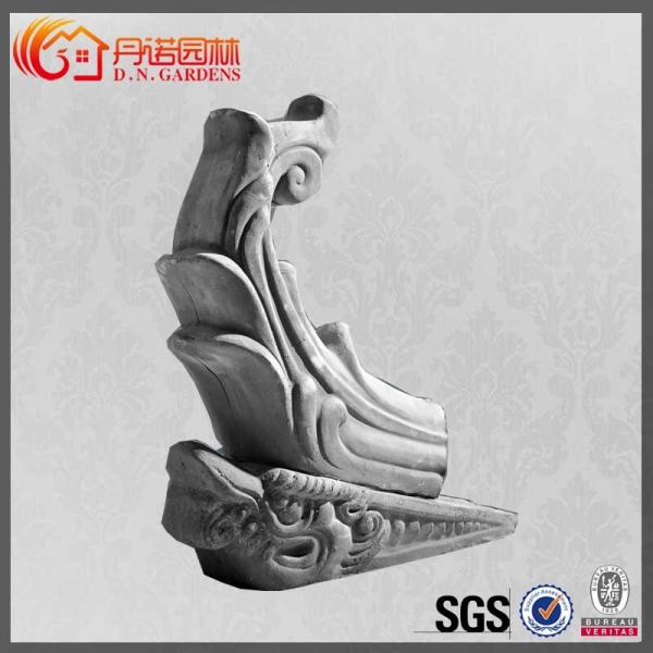 Quality Traditional Chinese Roof Ornaments Grey Temple Unglazed Tile Decoration Figures for sale