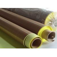 China Anti -  aging Adhesive + Paper PTFE Coated Fiberglass Fabric  Smooth Surface factory