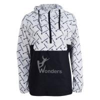 China Lightweight Womens Waterproof Jacket Packable 1/4 Zip Windbreaker Stamping factory