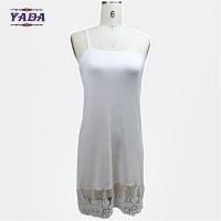 China Fashion casual spaghetti strap girls lace slip mature women 100% cotton white dress in cheap price factory