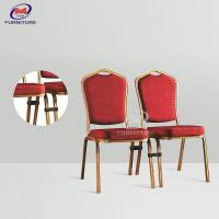 Quality Three Layers Painting Hotel Banquet Chair Metal Dining Chair Stackable for sale