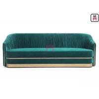 China Green Velvet Restaurant Sofa Set Tufted Upholstered With Stainless Steel Accessories for sale