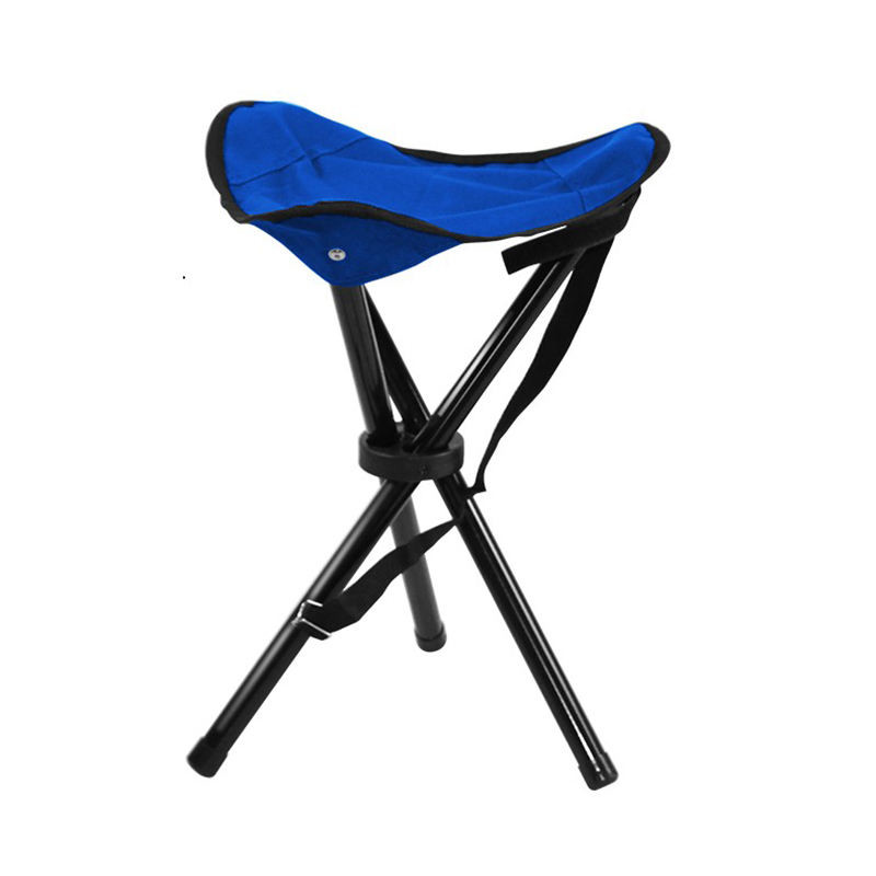 China 38CM Stainless Steel Camping Outdoor Chairs Portable Fishing Three Leg Folding Chair factory