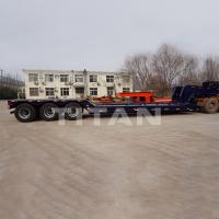 China TITAN 3 axle 60tons low bed trailer for excavator detachable gooseneck lowboy trailer price for sale factory