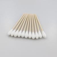 China Mini Wooden Medical Cotton Buds , Long Stick Cotton Swabs Fluorescent Free for sale