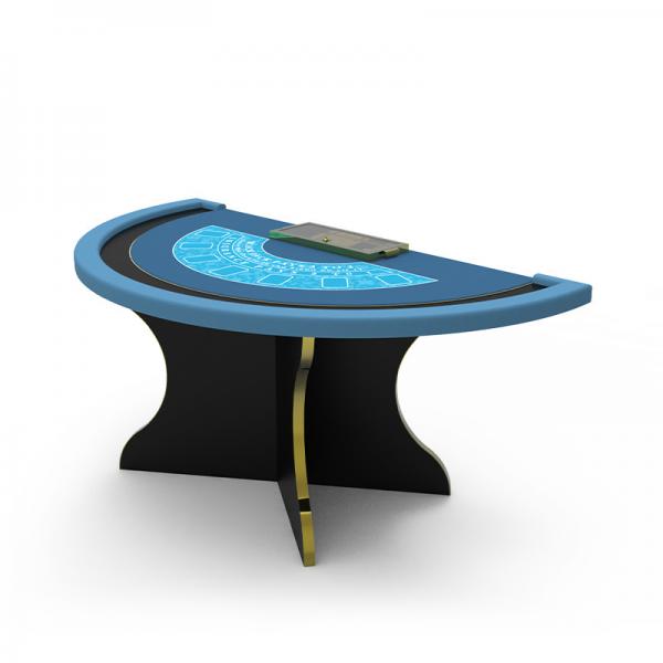 Quality Workmanship Semicircle Blackjack Poker Table With Gold Molding for sale