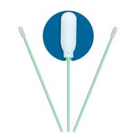 China CE Approved Cleanroom Products Head Green Plastic Handle Cleanroom Swabs for sale