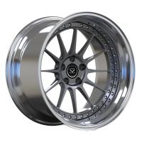 China Polished Lip Forged Rims 2 Piece PC Deep Dish For Audi S3 Gun Metal Spokes Wheels factory