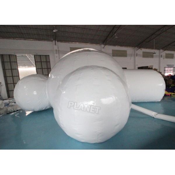 Quality Half Clear 4m Dome Inflatable Bubble Lodge With Silent Blower for sale