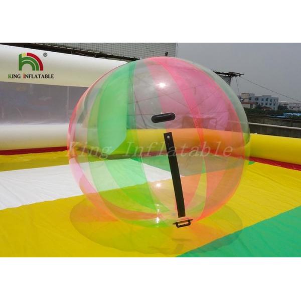 Quality Durable 1.0mm PVC Inflatable Water Ball Large Transparent Multicolored Strips for sale