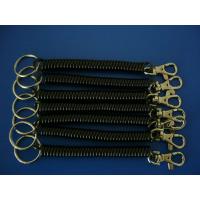 China Solid Black Plastic Spring Key Chain Strap Hot Sales for Attaching Bags Wallets ID Products factory