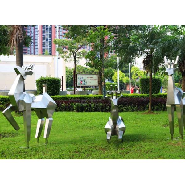 Quality Contemporary Metal Deer Sculptures , Abstract Metal Lawn Sculptures Street Decoration for sale