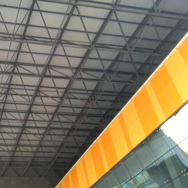 Quality S355JR Steel Space Frames Building Construction 150mm Rockwool Roof For Stadium for sale