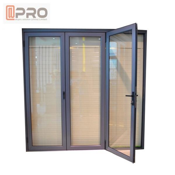 Quality Powder Coated Aluminium Bifold Doors Anti Aging Folding Panel Doors GLASS for sale