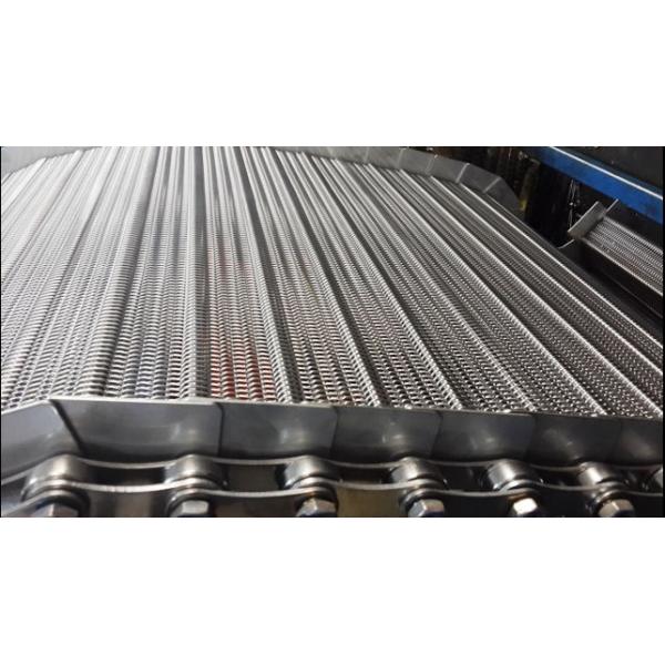 Quality Industrial Stainless Steel Flat Wire Conveyor Belt Chain / Pressed Edge Treatment for sale