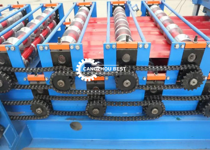 China Double Layer Roofing Sheet Manufacturing Machine Galvanized Roll Forming Machine factory