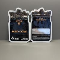 Quality weed Flower ziplockk Packaging Bags Shaped Custom Die Cut Bag With Window for sale