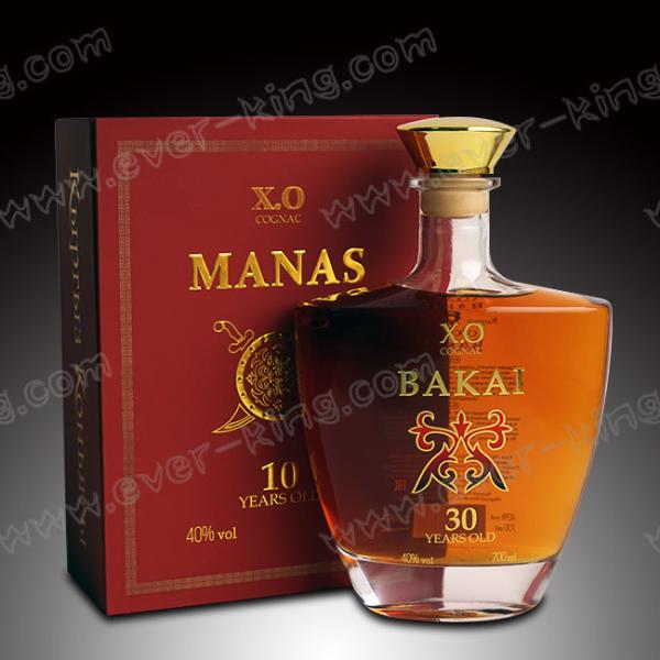 Quality Luxury Embossing 750 ML Cognac Glass Bottle for sale