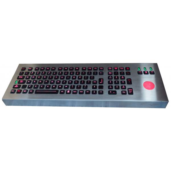 Quality Durable Backlight Black Military Industrial Metal Keyboard With Trackball IEC 60512-6 for sale