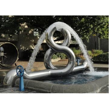Quality 8 Shape Modern Stainless Steel Sculpture Fabrication Outdoor Water Fountain for sale