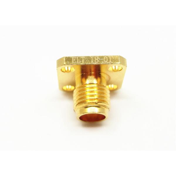 Quality Gold Plated 2.4mm Female Straight 4 Holes Flange Mount Millimeter Wave Connector for sale