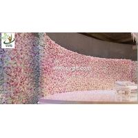 China UVG 16ft long curved artificial flower backdrop wall in silk roses for wedding stage decoration CHR1106 factory