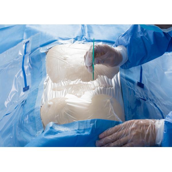 Quality Laparoscopy Disposable Surgical Drapes With Medical Pouch And Tube Holder 3M Incision Film for sale
