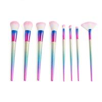 China Hot sale 8 pcs Cosmetic rainbow makeup brush, fashion makeup brush set foundation for sale