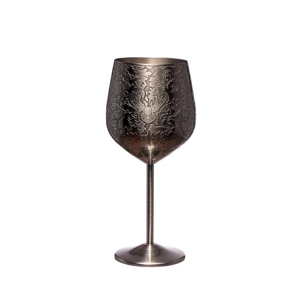 Quality Premium Grade Solid Stainless Steel Unbreakable Black Wine Glasses for sale