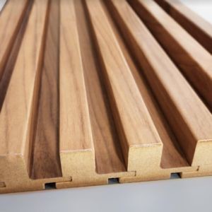 Quality Harmless Practical Wooden Wall Slat Panels , Moistureproof Veneer Wood Panels for sale