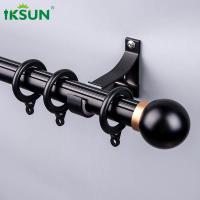Quality Anodizing Metal Adjustable Curtain Bar Rods Black 22ft Aluminium Alloy Material for sale