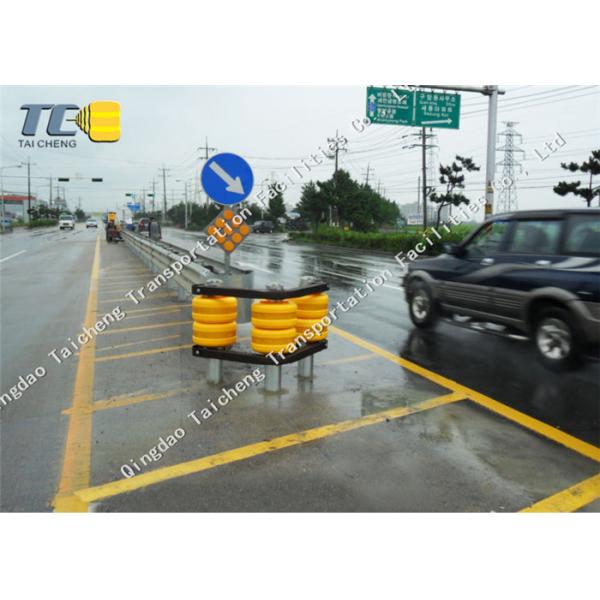Quality Accident Car Highway Roller Barrier System Anti Collision Yellow / Red Color for sale