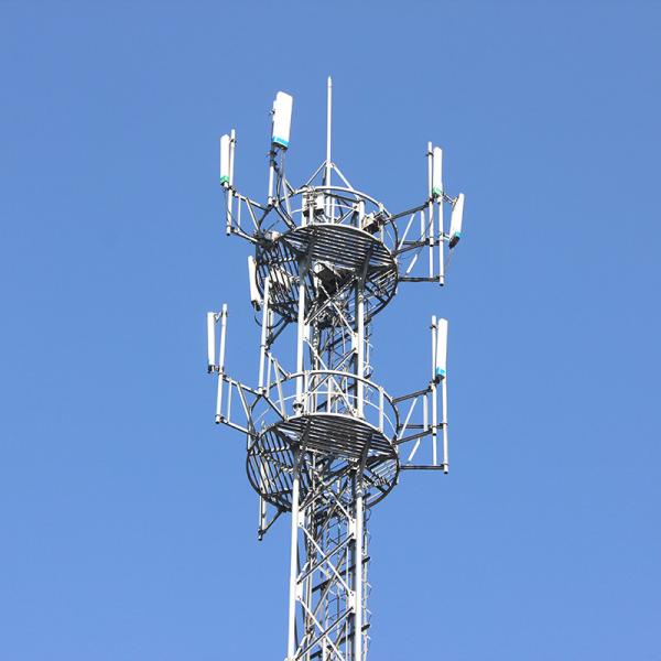 Quality 45m Q355b Radio Communication Towers Galvanized Three Legged Triangular for sale