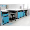 China Modern Science Lab Benches Blue Strong With Steel And Wood Material factory