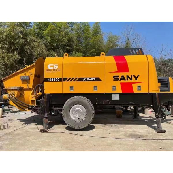 Quality 75KW Used Electric Concrete Trailer Pump Sany Yellow HBT60C for sale