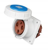 China 63A Waterproof Plug Socket With Cover Straight Type High Strength Material factory
