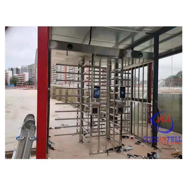 Quality Double Lane Full Height Turnstile Gate With RFID Card / Face Recognition For for sale