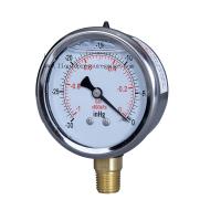 China 1/4 NPT Lower Mount Glycerin Filled Vacuum Gauge 63mm With Flange factory