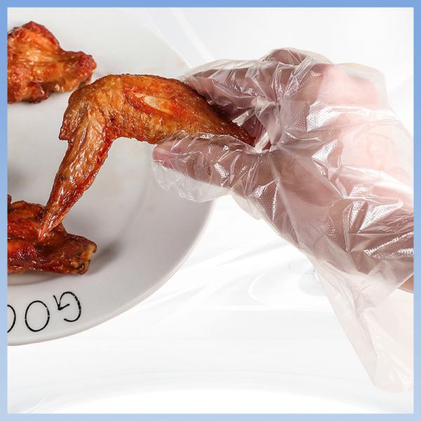 Quality PE Clear Plastic Disposable Gloves Food Service 0.01-0.025mm for sale