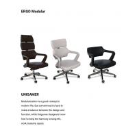 China PU Ergonomic Leather Office Chair Executive Gray Swivel Desk Type fixed armrest factory