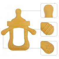 Quality Yellow Milk Bottle Silicone Baby Teething Toys 0-12 Months Age Range for sale