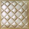 China Hallway Background 3D Leather Wall Panels Wood Tile Imitation 500x500x3 mm factory