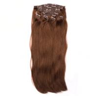 China Dual Weft Virgin Clip In Hair Extensions / Straight Remy Human Hair Clip In for sale