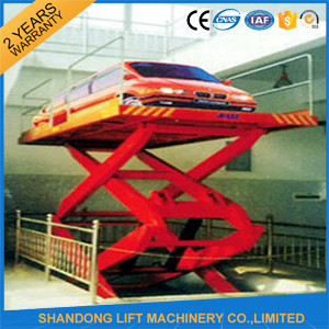 Quality 5M 3T Basement Hydraulic Scissor Car Lift  Hydraulic Car Lift for 2 Floor Level for sale