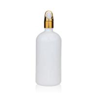 Quality White Round 200ml Oil Dropper Glass Bottle With Glass Dropper Cap for sale