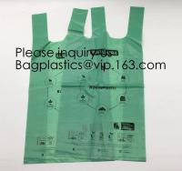 China Biodegradable Reusable Plastic T-Shirt Bag Eco Friendly Compostable Grocery Shopping Thank You Recyclable Trash Basket factory