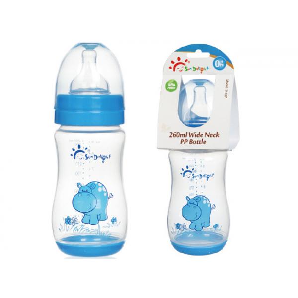 Quality 9oz 260ml PP Wide Neck Arc Baby Nipple Bottle for sale