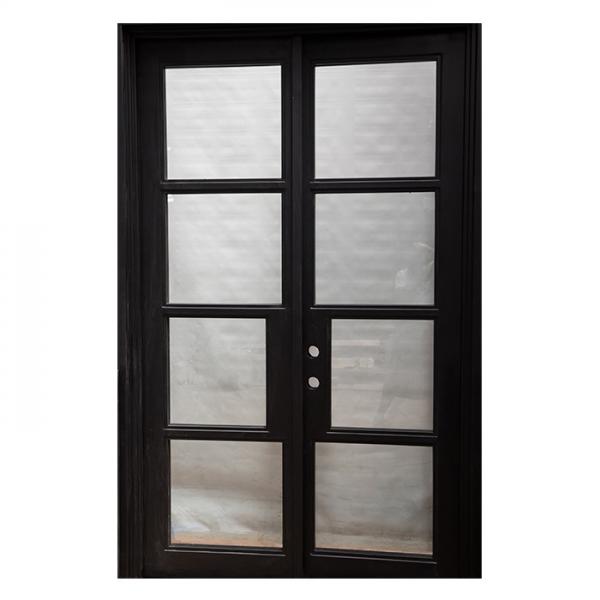 Quality ODM Patio Black Aluminium Frame Glass Door With Grids One Side Fixed Or Swing for sale